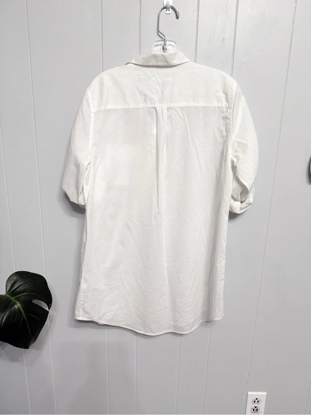 #10)  J. Crew White Casual Half Button-Down Shirt. (Please check photo #4)